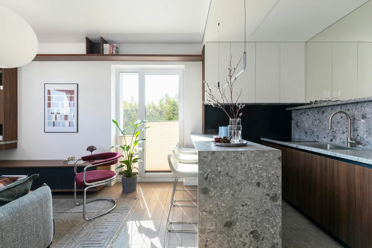 Apartamento Linho — Luz natural na área social